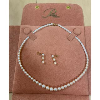 ミキモト(MIKIMOTO)のドットちゃん専用MIKIMOTO ペルリタパールグラデーションネックレス&ピアス(ネックレス)