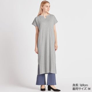 ユニクロ(UNIQLO)のユニクロ　リブキーネックロングワンピース　リブ　マキシ   ワンピ(ロングワンピース/マキシワンピース)