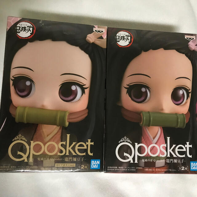 BANPRESTO(バンプレスト)の鬼滅の刃　Q posket 竈門禰󠄀豆子　2種セット エンタメ/ホビーのおもちゃ/ぬいぐるみ(キャラクターグッズ)の商品写真