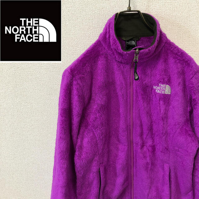 THE NORTH FACE(ザノースフェイス)のノースフェイス☆刺繍ロゴ　フリースジャケット　パープル　レディースS レディースのジャケット/アウター(ブルゾン)の商品写真