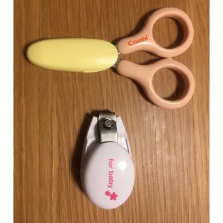 新生児〜　爪切り(貝印)&つめきりハサミ(Combi)のセット出品(爪切り)