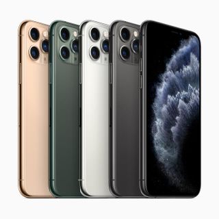 アイフォーン(iPhone)のiPhone11ProMax本体SIMフリースマホミッドナイトグリーン未開封新品(スマートフォン本体)