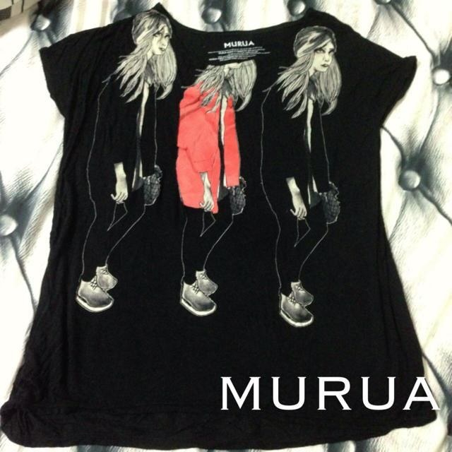 MURUA(ムルーア)のMURUA フロッキーアートティーシャツ レディースのトップス(Tシャツ(半袖/袖なし))の商品写真