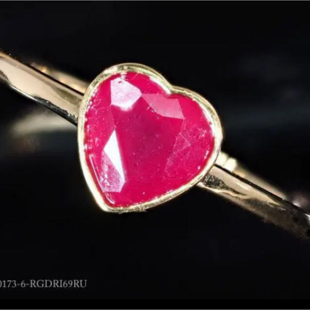 【送料無料】　18金 天然石 ルビー リング 指輪 ハート シンプル プレゼント レディースのアクセサリー(リング(指輪))の商品写真