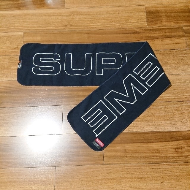 ファッション小物未使用 supreme マフラー ネイビー ストール