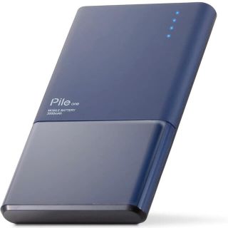 エレコム(ELECOM)のモバイルバッテリー 薄型 3000mAh 急速充電(1.5A出力) ブルー 新品(バッテリー/充電器)