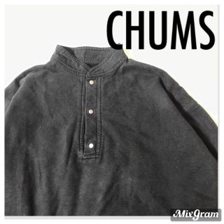 チャムス(CHUMS)のCHUMS ハーフボタン スウェット ワンポイントロゴ USA規格 希少(スウェット)