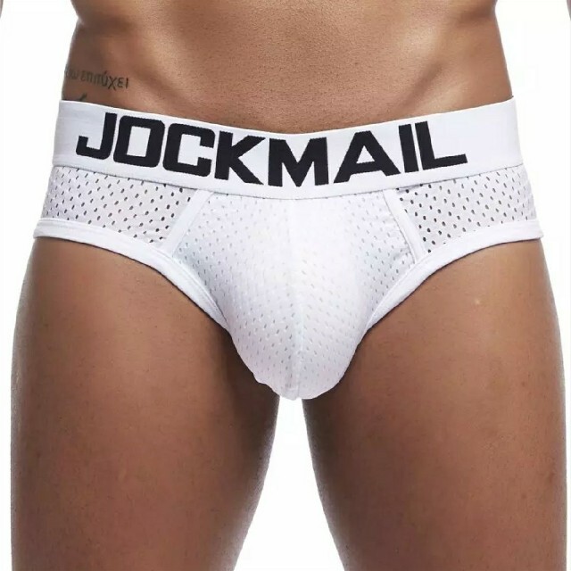 i(アイ)の【JOCKMAIL】メッシュ素材メンズビキニパンツ立体3Dフロント白色 メンズのアンダーウェア(その他)の商品写真