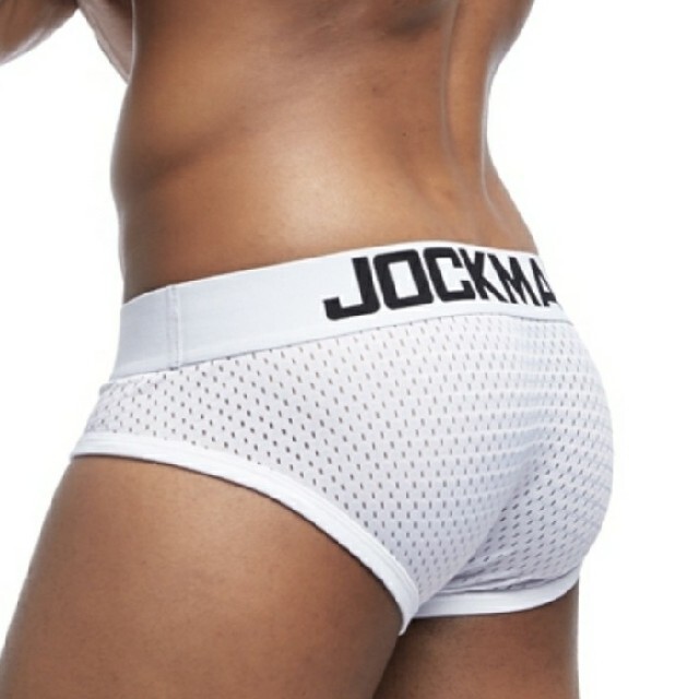 i(アイ)の【JOCKMAIL】メッシュ素材メンズビキニパンツ立体3Dフロント白色 メンズのアンダーウェア(その他)の商品写真