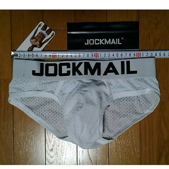 i(アイ)の【JOCKMAIL】メッシュ素材メンズビキニパンツ立体3Dフロント白色 メンズのアンダーウェア(その他)の商品写真