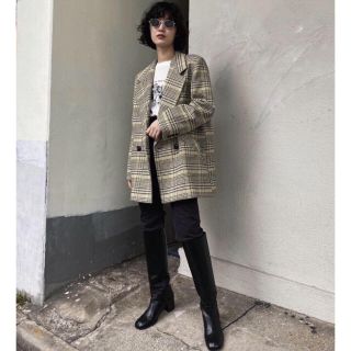 マウジー(moussy)の新作をお安く♡moussy CHECK MIDDLE ジャケット♡イエロー(テーラードジャケット)