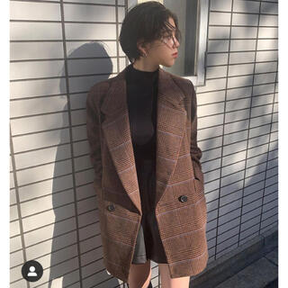 マウジー(moussy)の新作をお安く♡moussy CHECK MIDDLE ジャケット♡茶(テーラードジャケット)