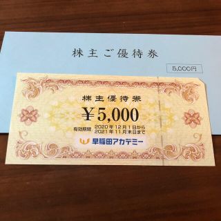 早稲田アカデミー　株主優待券　5000円(その他)