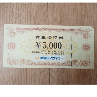 早稲田アカデミー　株主優待5000円分(その他)