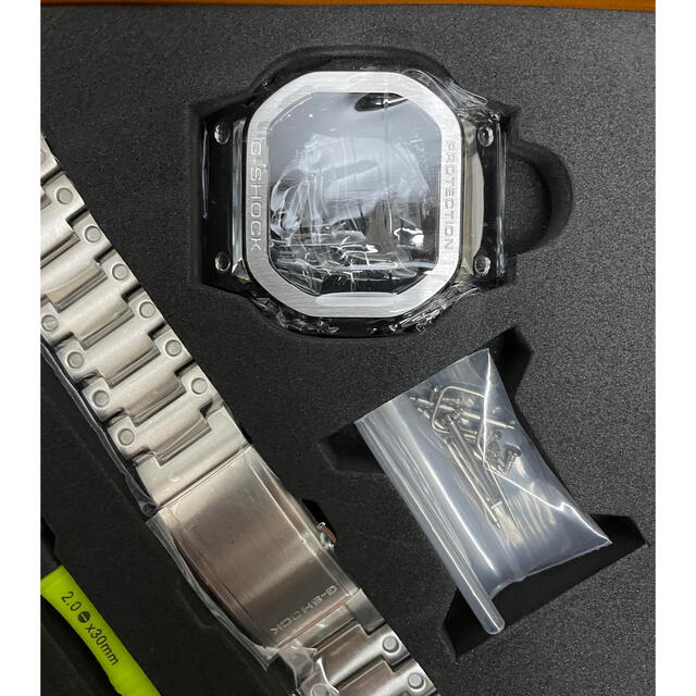 G-SHOCK(ジーショック)のG-SHOCK DW-5600 フルメタル カスタム用 セット シルバー メンズの時計(金属ベルト)の商品写真