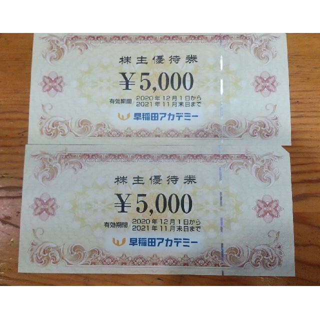 早稲田アカデミーの株主優待　１００００円分