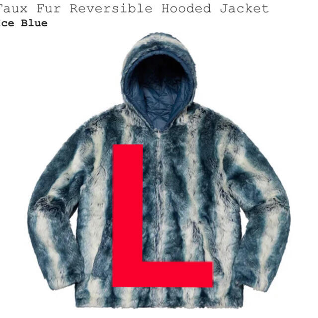 IceBlue青SIZEFaux Fur Reversible Hooded Jacket