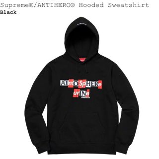 シュプリーム(Supreme)のSupreme ANTIHERO Hooded Sweatshirt 黒 M(パーカー)