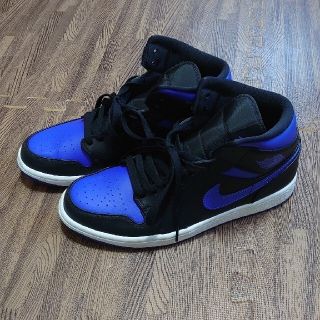 ナイキ(NIKE)のnike jordan1 mid blue black(スニーカー)