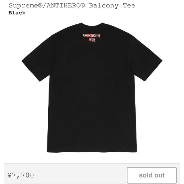 Lサイズ supreme×antihero Balcony Tee 1
