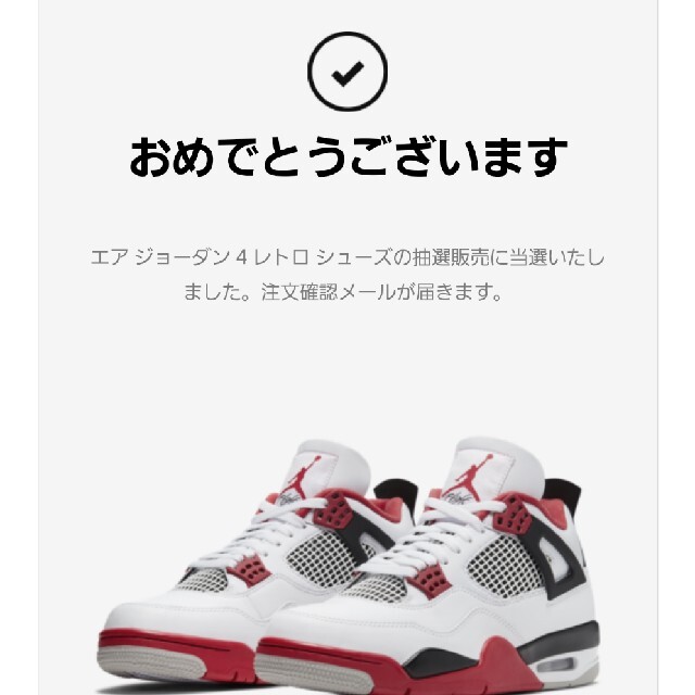 NIKE エアジョーダン 4 Fire Red 27.0cm