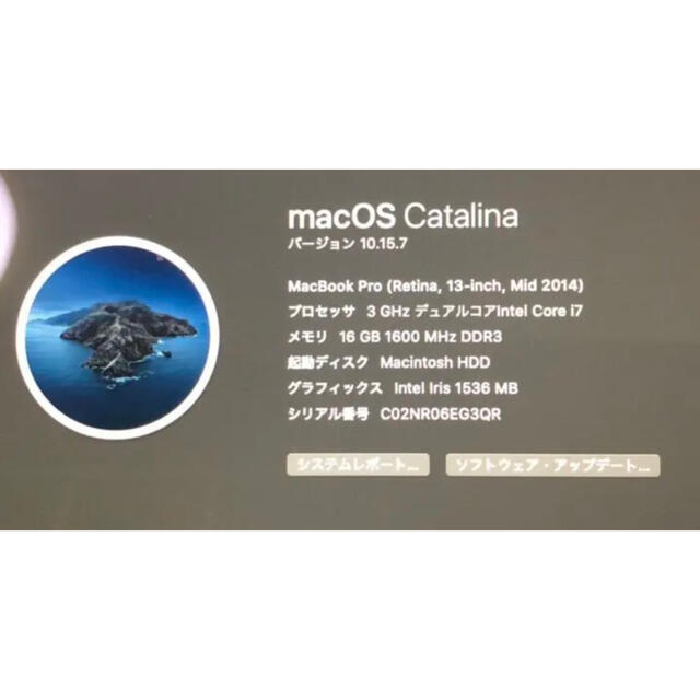 ジャンク Macbook Pro 2014 SSD1TB メモリ16GB
