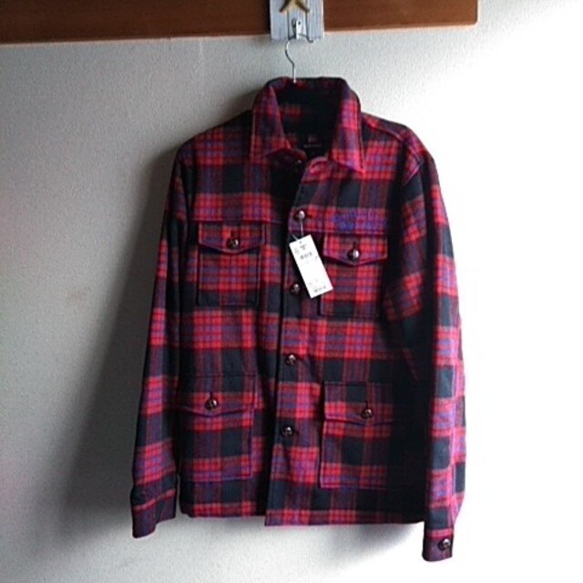 クイックシルバージャケット　赤チェック　Lサイズ メンズのジャケット/アウター(ピーコート)の商品写真