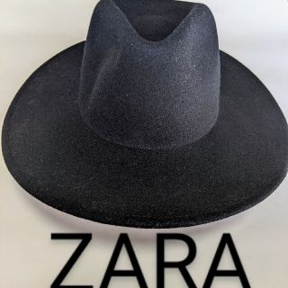 ザラ(ZARA)のZARAザラ 『新品未使用』中折れハット 黒 ブラック(ハット)