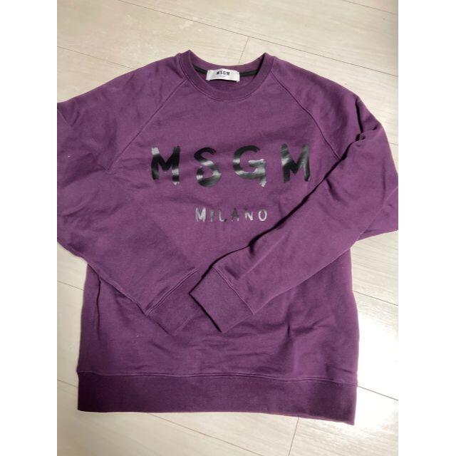 MSGM(エムエスジイエム)のMSGM トレーナー スウェット 紫裏起毛 Sサイズ メンズのトップス(スウェット)の商品写真
