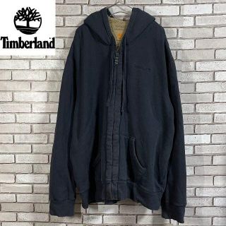 ティンバーランド(Timberland)の海外古着 ティンバーランド ビックサイズ 裏ボア ジップパーカー グレー2XL(パーカー)