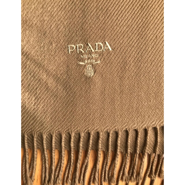 PRADA：プラダ】◇ロゴ♪刺繍♪カシミヤストール◇ - ストール/パシュミナ