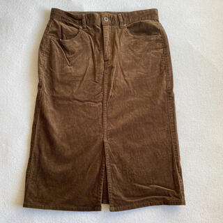 ジーユー(GU)のGU(ジーユー) 茶色 ブラウン コーデュロイスカート(ひざ丈スカート)