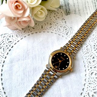 グッチ(GUCCI)の【動作OK】GUCCI グッチ 9000L 腕時計 11P ダイヤ レディース(腕時計)