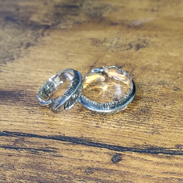 フェザー　リング　指輪　ピンキー　シルバー アクセサリー　オススメ　ペア　セット レディースのアクセサリー(リング(指輪))の商品写真