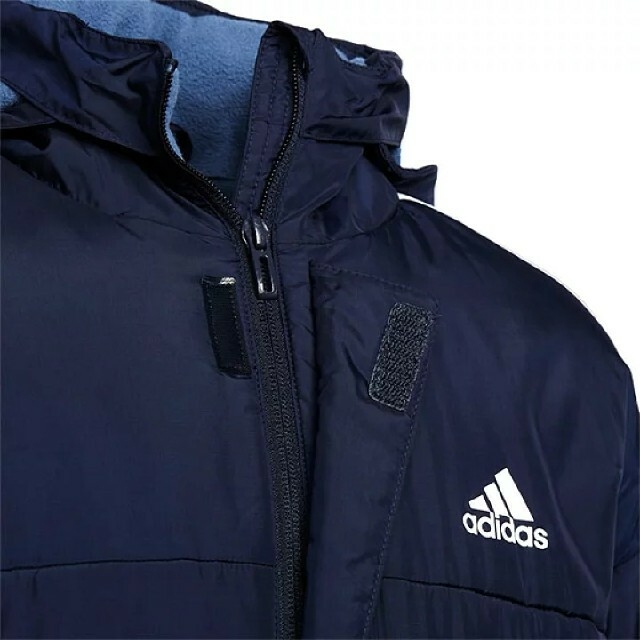 adidas(アディダス)の値下げ　新品　adidas アディダス ベンチコート ネイビー　120cm キッズ/ベビー/マタニティのキッズ服男の子用(90cm~)(コート)の商品写真