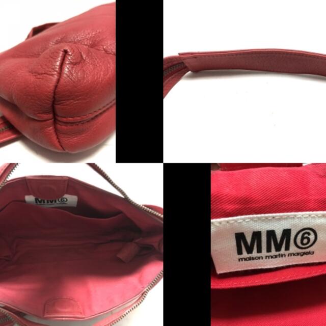 MM6 Maison Margiela エムエムシックスメゾンマルジェラ 2Wayチェーンレザーハンドバッグ ショルダーバッグ レッド S41WG0032