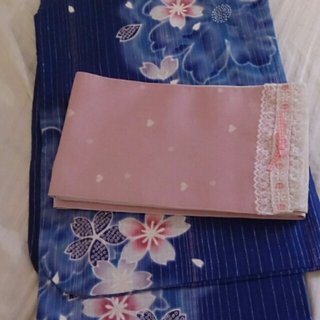 桜柄♥浴衣と帯セット【値下げ】(浴衣)