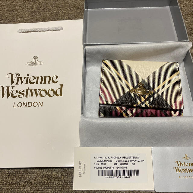 レディースVivienne Westwood 三つ折りがま口財布 折り財布 チェック