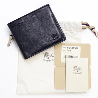 イルビゾンテ(IL BISONTE)の新品 イルビゾンテ 二つ折り 財布 折財布 コンパクト コインケース ブラック(折り財布)