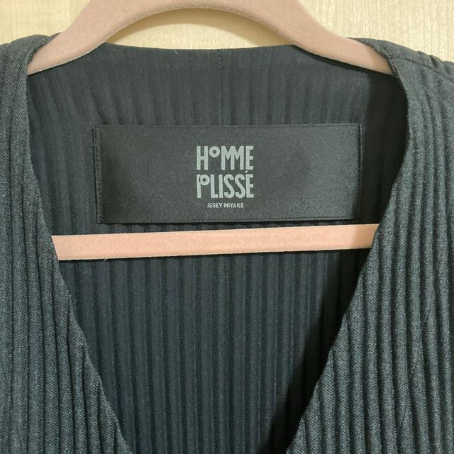 ISSEY MIYAKE(イッセイミヤケ)のオムプリッセ　ノーカラーロングジャケット メンズのジャケット/アウター(ノーカラージャケット)の商品写真
