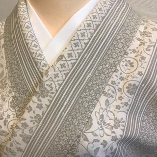 No.2226小紋  HANAE MORI 洗える着物  反物 新品未使用