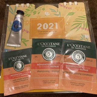 ロクシタン(L'OCCITANE)のロクシタン　ヘアケア3品、シアハンド（ミニ）、カレンダー(サンプル/トライアルキット)