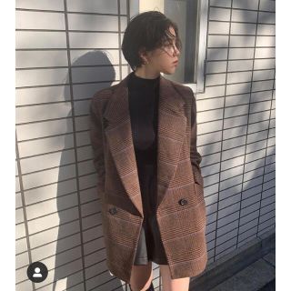 マウジー(moussy)の新作をお安く♡moussy CHECK MIDDLE ジャケット♡茶(テーラードジャケット)