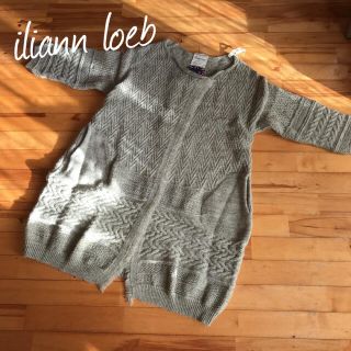 イリアンローヴ(iliann loeb)のiliann loeb ウールコーディガン　ケーブルニット(ガウンコート)