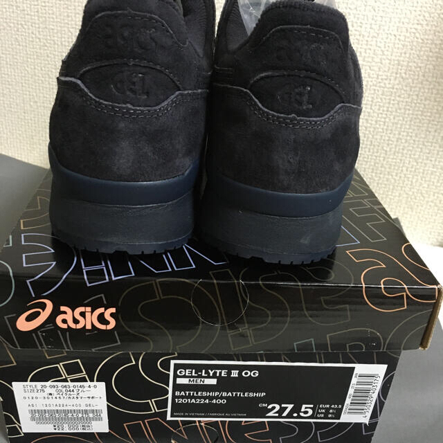 asics(アシックス)のネイビー濃紺色　新品27.5cm kith asics gel-lyte3 キス メンズの靴/シューズ(スニーカー)の商品写真