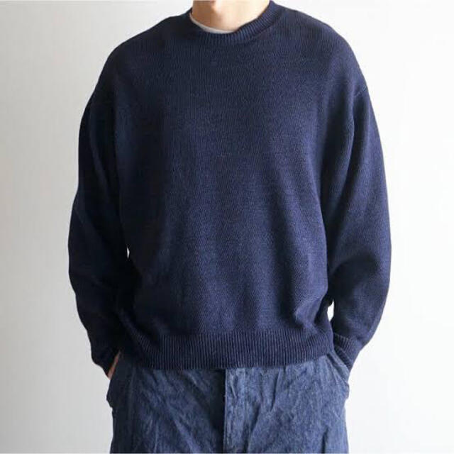 トップス2020ss comoli インディゴクルーネックニット　navy　3