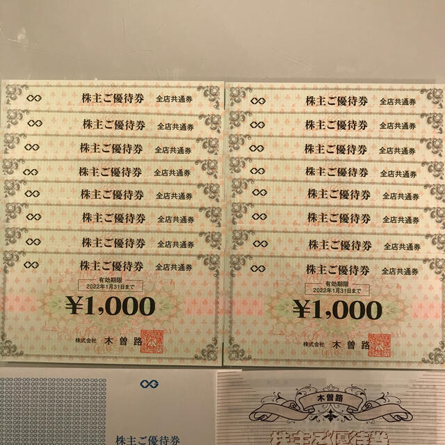 木曽路 株主優待券 16,000円分 |