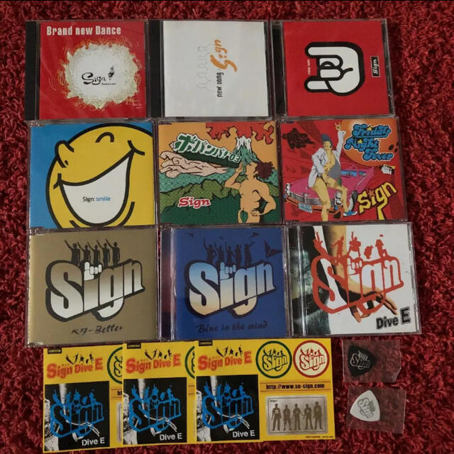 Sign(サイン)廃盤含むCDセット&希少ステッカー、ピック - ポップス
