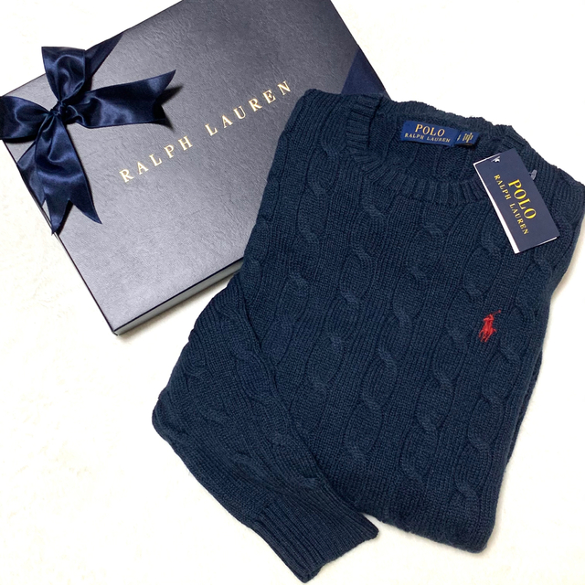 POLO RALPH LAUREN(ポロラルフローレン)の＊yuka様 専用＊ メンズ L 新品 ケーブルニット コットンセーター  メンズのトップス(ニット/セーター)の商品写真