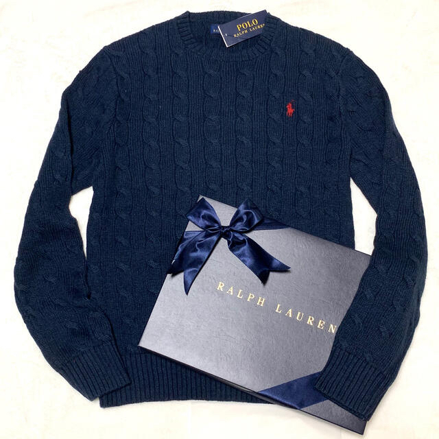 POLO RALPH LAUREN(ポロラルフローレン)の＊yuka様 専用＊ メンズ L 新品 ケーブルニット コットンセーター  メンズのトップス(ニット/セーター)の商品写真